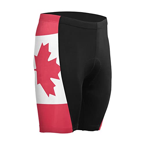 Canada Flag Men's Bike Shorts Padded Cycling Bicycle Biking Shorts Tight Multicolor
