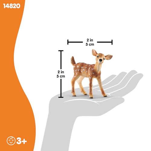 SCHLEICH WILD Life | Weißwedelkalb 14820 | detailgetreue Tierfiguren | Zoo Spielzeug | Geschenk für Jungen & Mädchen | Deko für Geburtstag oder Weihnachten | Spielfigur ab 3 Jahren | 5 x 2 x 5 cm