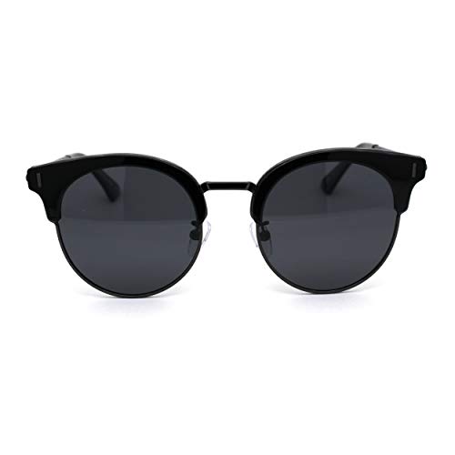 SA106 Womens Polarized Lens Hipster Round Half Rim Sunglasses2