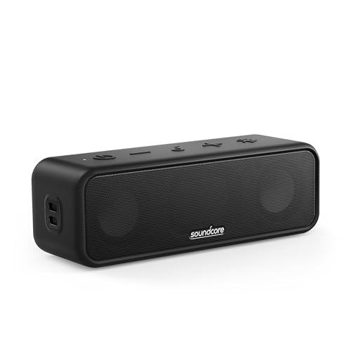 soundcore Anker 3 Alto-Falante Bluetooth Portátil, IPX7 à Prova d'Água, 24H de Bateria, Drivers de Titânio, PartyCast, BassUp, Equalização Personalizável - Ideal para Casa, Exterior e Praia