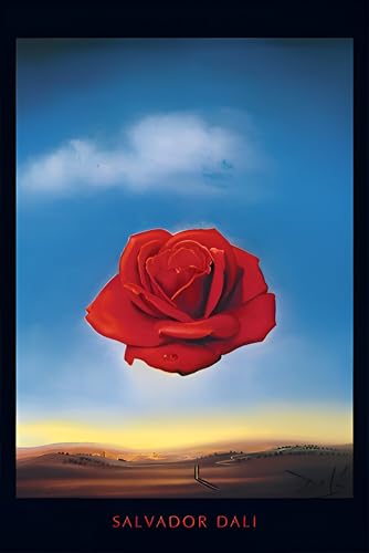 BUY ART FOR LESS Officially Licensed Meditative Rose C 1958 by Salvador Dali Art Poster - 24 x 36 Inch - Decorative Print - Poster Paper - Ready to Frame