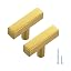 Brushed Brass Square T-shaped