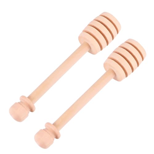 Ciieeo 8pcs Wooden Honey Stirrer Sticks Large Groove Tap for Pot Syrup Wedding Favors