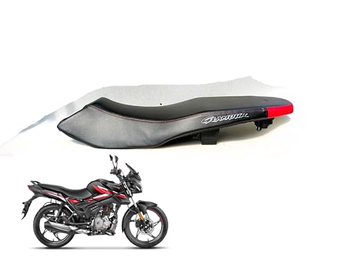 Image of Hero Glamour X 125 Bike SEAT Cover,PU Leather,RED Black Colour,Rope PROVIDED Water Proof