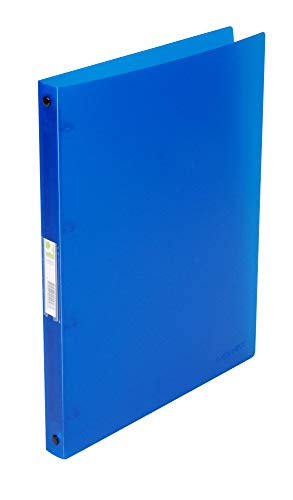 Q-Connect KF02918 Ring Binder/Pack of 12 / A4 4-Ring 16 mm/Colour: Blue Transparent/Made of Strong Translucent PP Film / 22 mm Spine/Ring Binder Plastic/Ring Binder Slim Thin Folder - Image 2