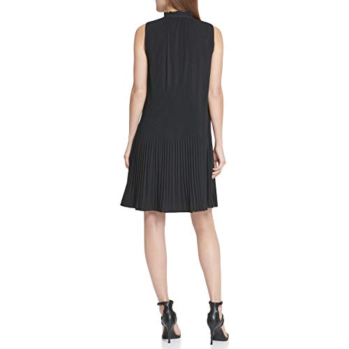 Dkny Women's Sleeveless Tie Neck Pleated Dress, Black Sleeveles, 10 #TOP2