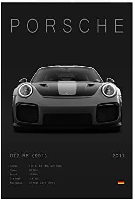 KAMUFF Car Poster Walls Canvas 911 GT turbo Carrera Posters Wall Art Canvas For Boys Room Banner For Mancave Garage Bedroom Unframe-style 12x18inch(30x45cm)