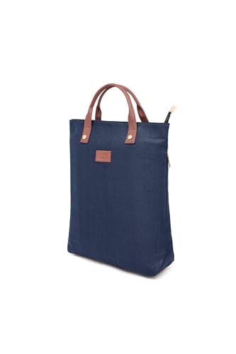 Premium 2-in-1 Hemp Tote Backpack | Sustainable Organic Fabric | Fits 13" Laptops | Spacious & Multi-Compartment Design | Navy Blue3