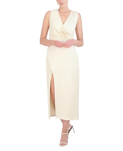 Robe longue sans manches en satin BCBGMAXAZRIA épurée et soyeuse