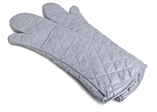 linwnil 58 cm lange Baumwoll-Ofenhandschuhe, hitzebeständig und lang, Küchen-/Back-Handschuhe für Schutz bei heißem Kochen und Grillen, Paar