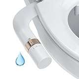 Ultra-Slim Bidet Attachment, Non-Electric Toilet Bidet with Dual Self-Cleaning Nozzles, Adjustable Water Pressure for Frontal and Rear Wash, Easy Installation, Rose Gold