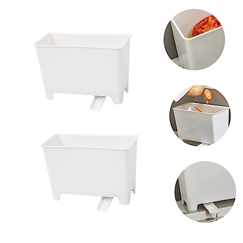 Caneca de basura rectangular blanca para cocina 2 pcs miniatura 4