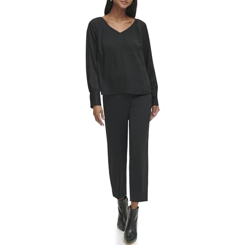 Calvin Klein Womens V Neck Long Sleeve Blouse