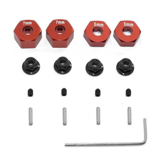 RC���[�V���O�p�[�c For Traxxas For Slash 2WD 1/10 �����Z�p�z�C�[���n�u�s���� M4 �t�����W���b�N�i�b�g�Z�b�g���� 1654 3654 RC �A�b�v�O���[�h���i(Red)