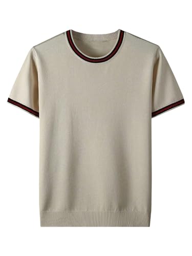 Verdusa Men's Old Money Summer Sweaters Short Sleeve Business Casual Knit Tops