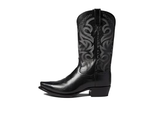 Image of Dan Post Mens Milwaukee Embroidered Pull On Snip Toe Casual Boots Mid Calf - Black