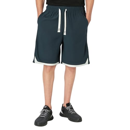 Pantalones cortos para correr para hombre, 2 en 1, de seda de hielo, de secado rápido, pantalones deportivos de secado rápido, pantalones cortos de entrenamiento para exteriores, transpirables