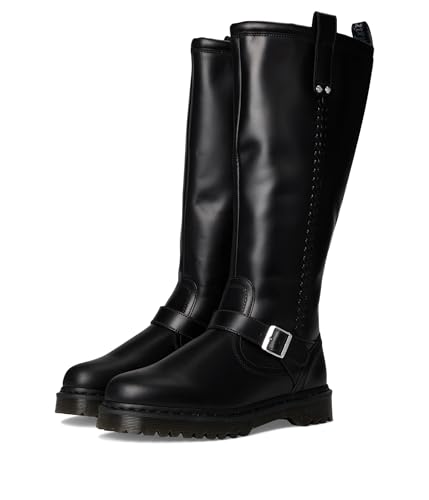 Dr. Martens Unisex Anistone Knee High Boots Black Men 8 Women 9 Medium