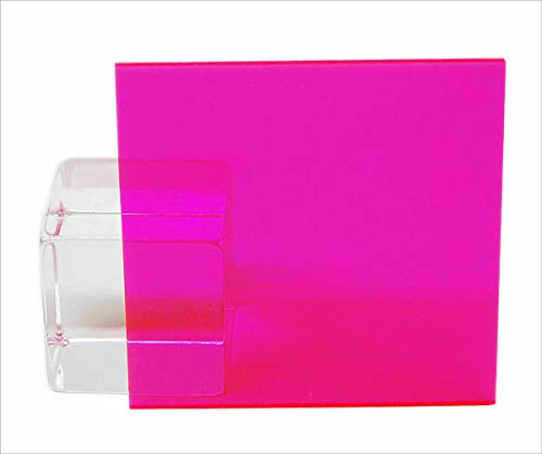 Image of 1 /4 inch (0.236 inch) Neon Pink Fluorescent Acrylic Plexiglass Sheet 24 inchx12 inch Cast 6mm Thick Nominal Size AZM