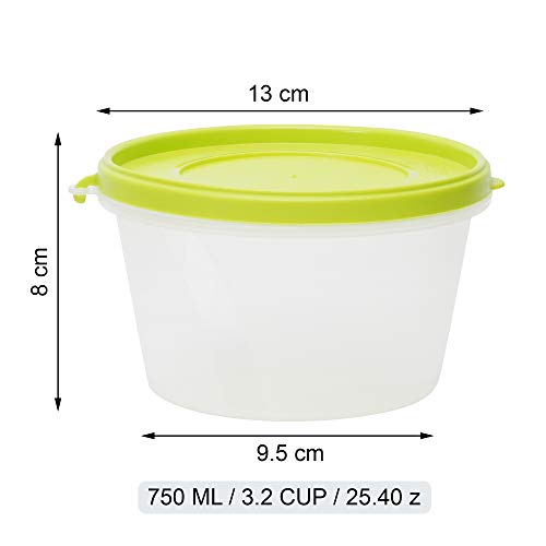 Image of Cutting EDGE 750ml Nesterware Food Storage Container Set of 6 for Pulses, Sugar, Tea, Cereals, Travelling, Spices, Office, Lunch Box (Green)