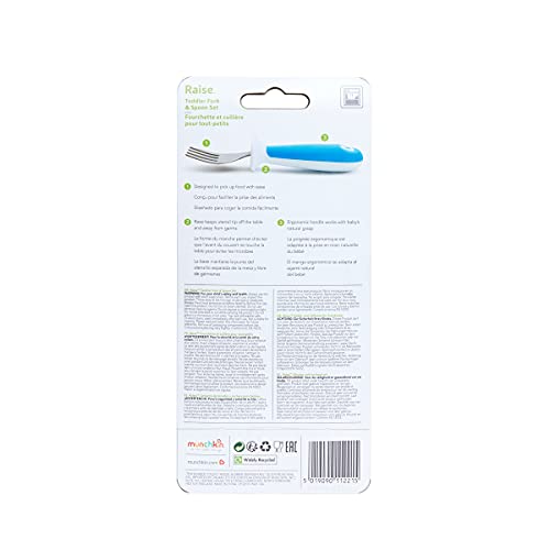 Image of Munchkin Raise Toddler Fork & Spoon Set for Mealtime, BPA Free, Green