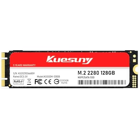 Kuesuny 128GB M.2 2280 PCIe Gen 3X4 NGFF Internal SSD, Solid State Drive, Up to 2000MB/s for Latop and PC(128GB, M.2 2280) Cover