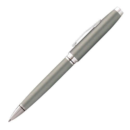 Image of Cross Coventry Ballpoint Pen (M Line, Black, Indelible, Includes Premium Gift Packaging) Gunmetal Grey with Chrome-Plated Applications