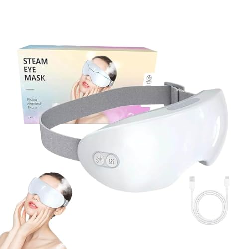 Qurevia- Steam Therapy Mask, Eyerelis Dampftherapie-Maske, Augenmassagegerät mit Wärme und Kühlung, Wiederaufladbarer Smart Augenmaske zur Entspannung & Augenpflege 2 Modi, Geschenke für Muttertag