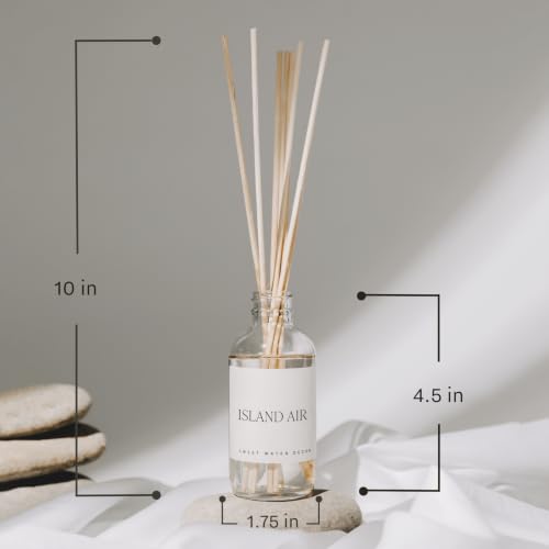 Image of Sweet Water Decor Relax Girl Clear Reed Diffuser Set - Aromatherapy Home Fragrance with Peppermint, Cedar, Clove & Eucalyptus Notes - Long-Lasting Scent for Bedroom & Bathroom - Lasts Up to 4 Months