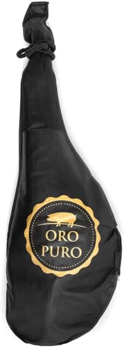 Oro Puro - Jamón de Cebo Ibérico 50% Raza Ibérica - Pieza de 9 kg Aprox con Curación + 24 meses y Secado natural - Cerdos en Régimen Extensivo