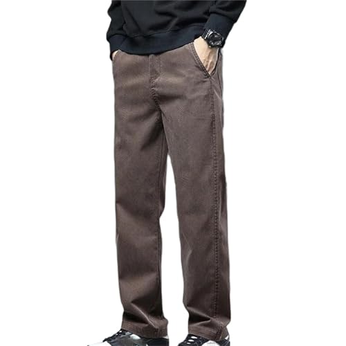 Men's Soft Jeans – Loose Straight Denim Pants with Elastic Waist, Four Seasons Casual Plus Size Trousers