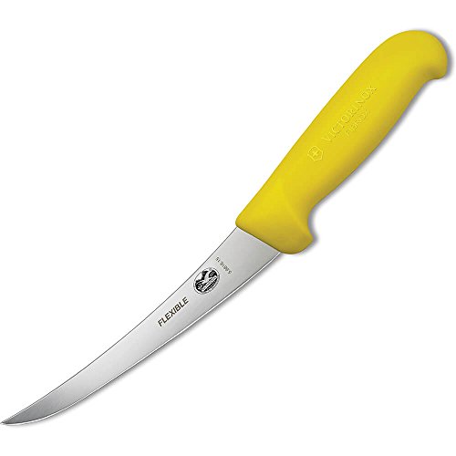 Victorinox Fibrox Ausbeinmesser, Swissmade, 15cm Gebogen/Schmal/Flexibel Klinge, Rutschfest, Rostfrei, gelb – Ansicht 1