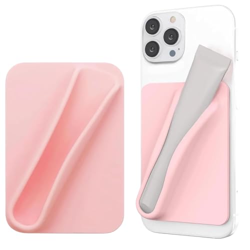 Image of Case Creation Silicone Lip Balm Holder, Universal Adhesive Back Stick-On Case for iPhone and Android (Pink)