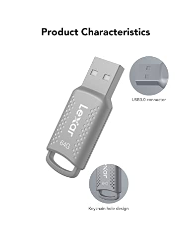 Image of Lexar V400 64GB USB 3.0 Flash Drive, Read Speed up to 100MB /s High Speed Reliable Thumb Drive, Portable Plug and Play USB Memory Stick for PC /Mac /Laptop /Desktop Computer /External Storage