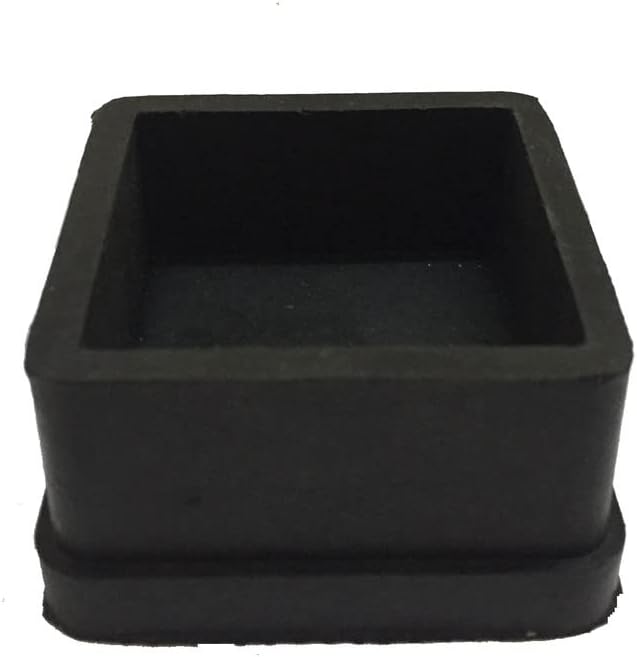 Susan Rubbers 2 Inch (50 mm) Square Rubber Bush or Cap or Feet for Furniture Leg - Black - #2SB008 Pack of 8
