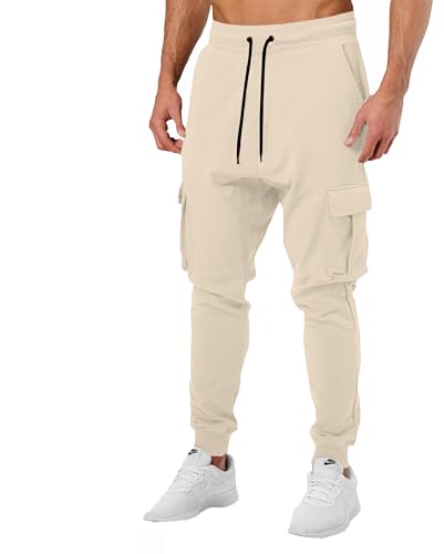 Image of JUGULAR Men's Regular Fit low Rise Cotton Solid Stylish Cargo Track Pants