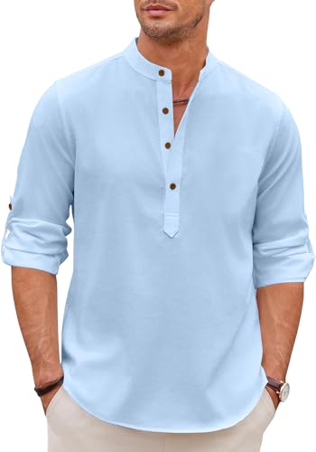 Image of Zombom Men's Kurta || Chinese Collar Long Sleeves || Straight Hip Length Kurtas || Short Kurta for Men || for Festival || Function || Occasion Wear Fancy Kurta for || Best Gifts for Men