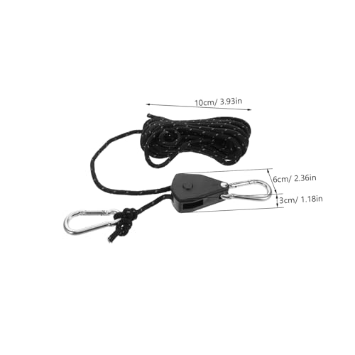 4-Piece Black Tent Windproof Rope With Carabiner Hooks For Tarps And Halloween_desvips.com