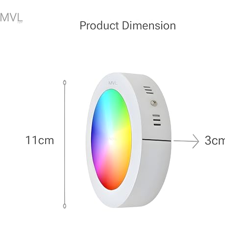 Image of MVL 9 Watt 7 in 1 Multicolour Surface Panel Led Light (Red /Pink /Blue /Yellow /Violet /Green /Sky Blue /White) Pack of 10(Aluminium)