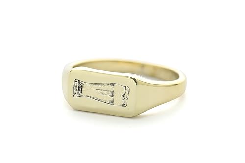 Bague chevalière rectangulaire en or : le bijou sur le thème de la bière qui reste élégant