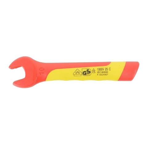 Image of GEAR4GARAGE Insulated Open End Wrench 10mm 1000 Volt VDE Electrical Hand Tool