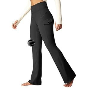 Heathyoga Cargo Pants Women Fleece Lined Leggings Waterproof Hiking Pants Women Thermal Pants Warm Wide Leg Sweatpants Winter