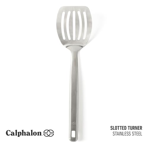 Image of Calphalon Prime Slotted Turner, Barbecue Turner, Stainless Steel Slotted Spatula for Cooking, Kitchen Flipping Spatula, Heat-Resistant and Durable Kitchen Utensil for Kitchens