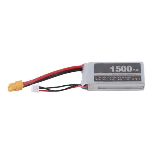 Batterie LiPo 7,4 V 2S Dilwe 1500 mAh avec prise XT60 pour modélisme