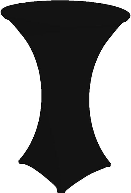 Spandex Poseur Table stretch Cover Cocktail Tablecloth Ø 60 cm 4 legs (black)