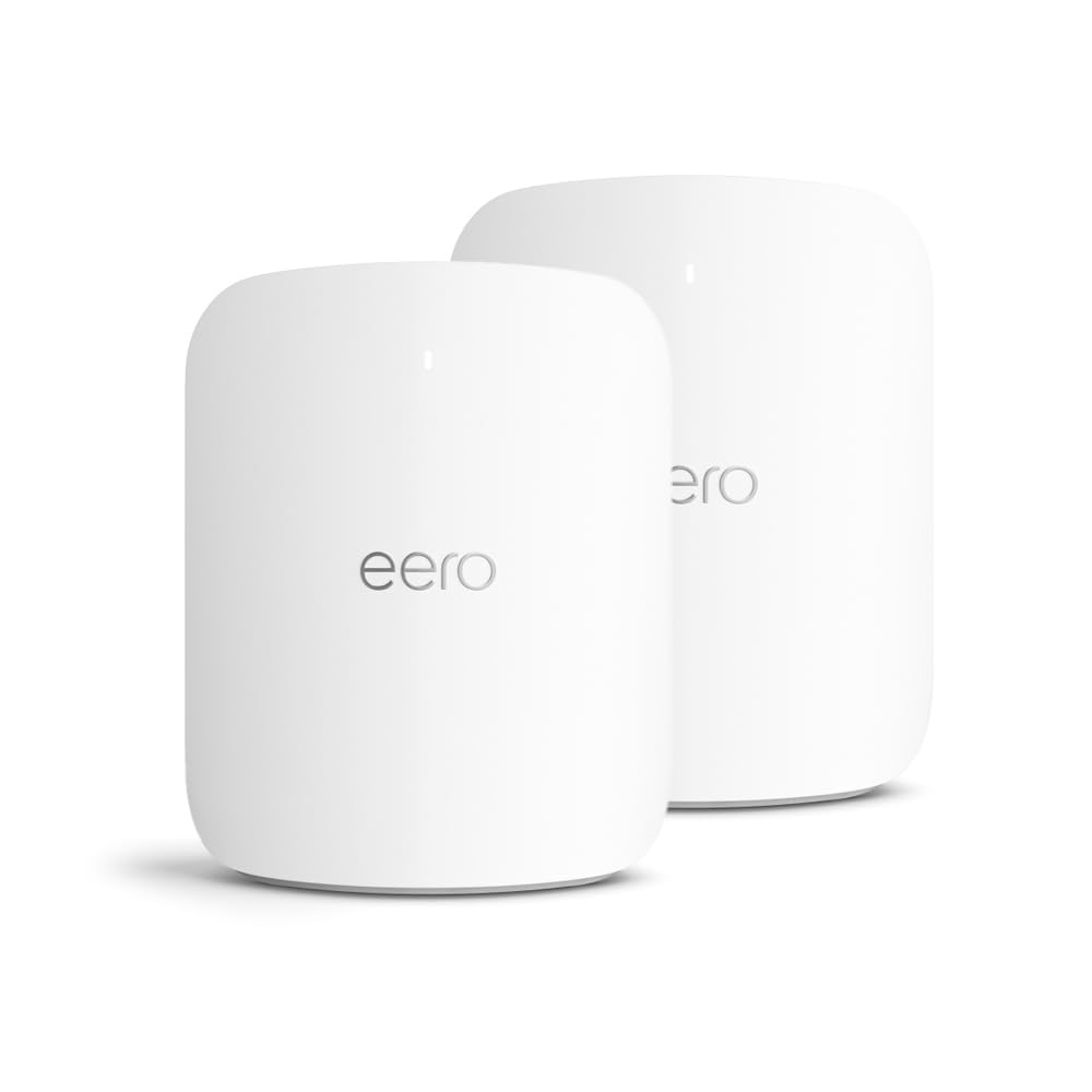 Router wi-fi mesh Amazon eero Max 7 | Ethernet 10 Gbps | Copertura fino a 460 m² | Connette più di 500 dispositivi | Ideale per il gaming | Confezione da 2 | Ultima generazione