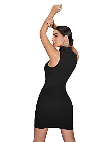 Floerns Women's Sleeveless Turtleneck Party Mini Bodycon Dress2
