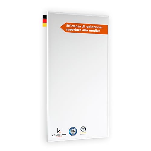 Riscaldatore a infrarossi Könighaus - 450 watt ✓ Doppia protezione anti-surriscaldamento ✓ Temperatura di esercizio in 2-4 min ✓ Montaggio a parete