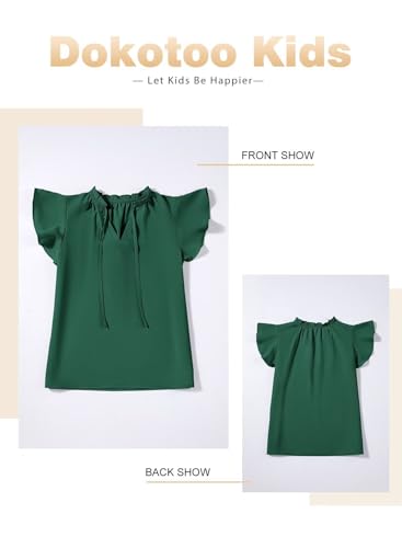 Image of DOKOTOO KIDS Girls Short Sleeve Blouse Dress Shirt Top Size 7-15 Years Old
