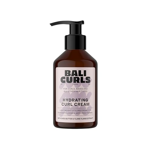 BALI CURLS Hydrating Curl Cream - Crème bouclante hydratante au beurre de karité, huile de coco & ylang-ylang - Crème bouclante pour des boucles souples et...